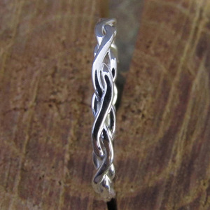 Q936 <b>Silver</b> <b>Wedding</b> <b>Band</b> Minimalist Twisted Design Unisex Everyday Wear Ring Fine Jewelry - Product Image 3