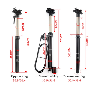 Fastace-<span class=keywords><strong>tija</strong></span> de sillín telescópica para bicicleta de montaña, 27,2-33,9mm, 440mm de longitud, 125mm de viaje, asiento ajustable - Product Image 5