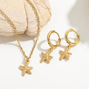 MICCI 18K金メッキジュエリー 防水イヤリング ヒトデペンダントネックレス ジュエリーセット 女性用 - Product Image 2