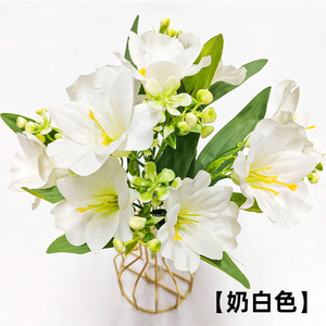 Fleurs artificielles en gros, freesia à tige unique, 5 têtes, fleurs artificielles pour mariage, décoration florale pour la maison - Product Image 6