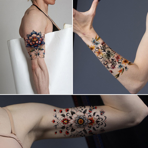 Pegatinas de tatuaje de brazo de flor pequeña <span class=keywords><strong>para</strong></span> <span class=keywords><strong>hombres</strong></span> y mujeres pegatinas de tatuaje personalizadas <span class=keywords><strong>para</strong></span> adultos a prueba de agua - Product Image 4
