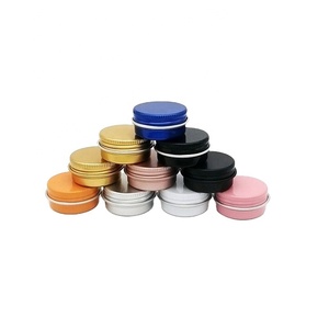 Silver Gold Black White Blue Round Aluminium Sample <b>Box</b> Empty Cosmetic Jar DIY Lip Balm Makeup Creams Jar Tin for Travelling - Product Image 1