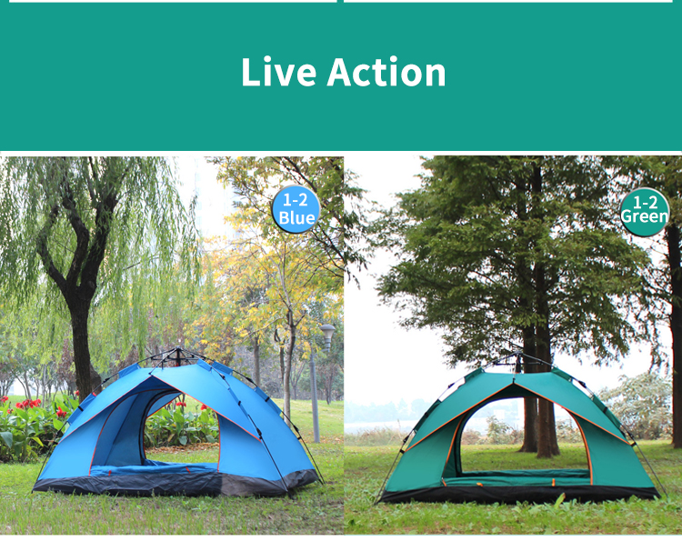 Outdoor camping tent 2-3-4 people full-automatic tent spring quick opening sunscreen water proof camping tent