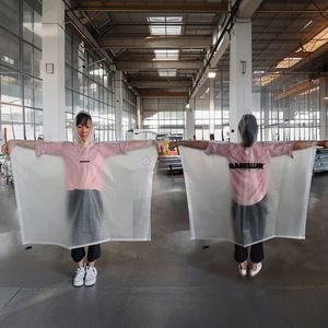 Imperméable carré pour adulte avec logo personnalisé, 100% imperméable, noir, réutilisable, poncho de pluie biodégradable en EVA avec capuche respirante - Product Image 3