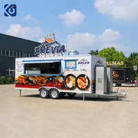 Camion de restauration mobile commercial de 18 pieds, remorque de restauration rapide avec équipement de cuisine complet à vendre aux États-Unis et en Europe