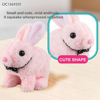 Peluche Lapin Rose Mignon qui Saute avec Son, Jouet Doux pour Enfants Filles, Vente en Gros