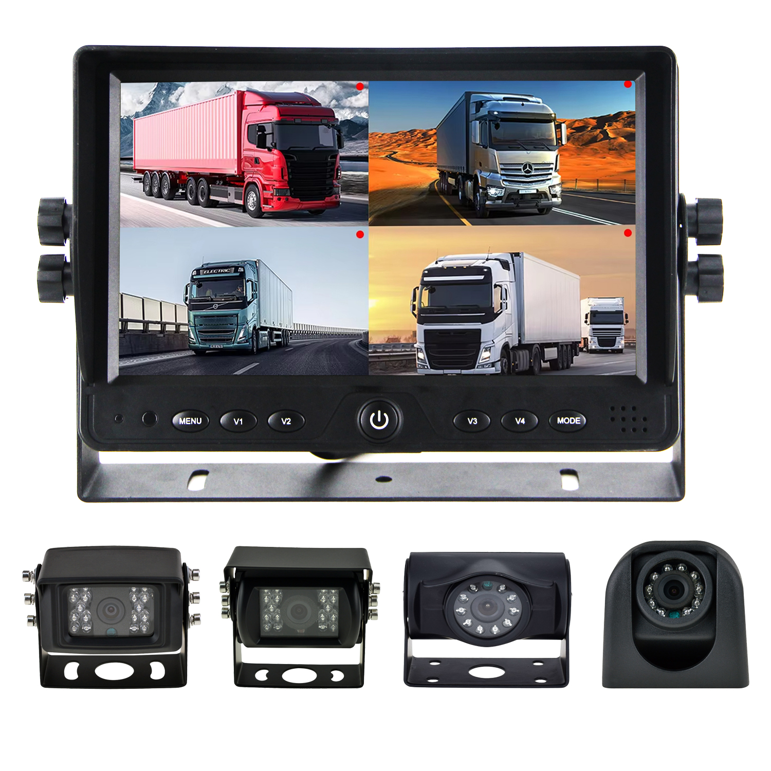 4CH: 9 ''Monitor, 4 cámaras