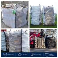 Sac de stockage de bois de chauffage en vrac 2000 kg 2 tonnes, sac FIBC Jumbo ventilé, robuste, traité anti-UV, réutilisable, pour approvisionnement en vrac Saco Lena