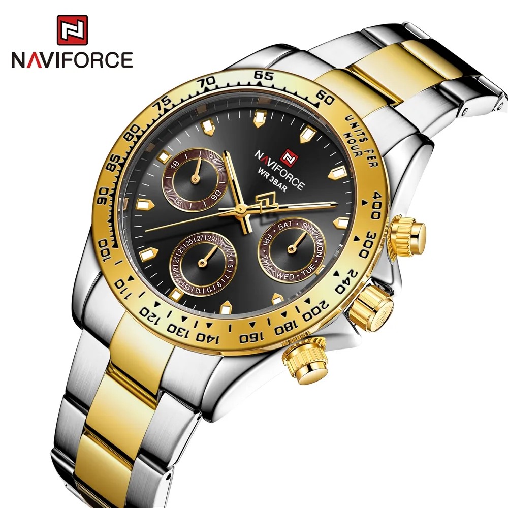 Naviforce 9193 Classic Office Men Trendy Stainless Steel Strap Watch 2021 New Men Male Watch