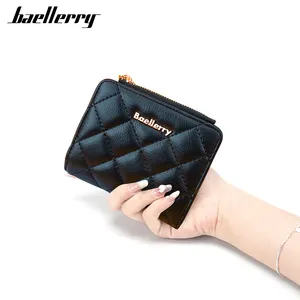 Beallerry-Cartera de cuero para mujer, mini monedero, monedero, tarjetero, minimalista