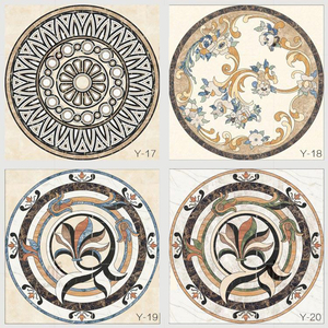 Nóng bán đá cẩm thạch huy chương bằng tia nước đá cẩm thạch gạch đá <span class=keywords><strong>Inlay</strong></span> sàn mô hình vuông sàn đá cẩm thạch Huy chương cho sảnh khách sạn - Product Image 2