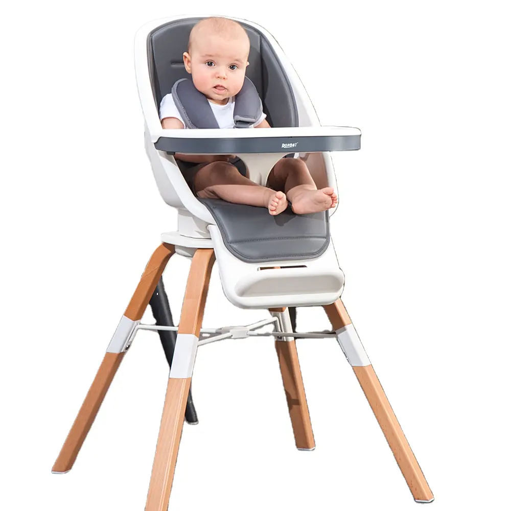 متعددة الوظائف الحديثة خشبية الطفل الطعام كرسي الجودة تغذية كرسي عالٍ للأطفال