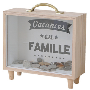 Hucha de Madera Transparente con Tapa Reutilizable, Gran Capacidad, para Ahorros y Retiros Fáciles, Diseño Portátil - Product Image 5