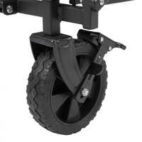 Chariot de courses pliable en acier inoxydable à quatre roues, chariot de camping portable, chariot utilitaire extérieur