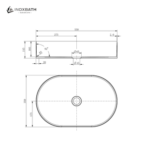 Lavabo de salle de bain ovale en acier inoxydable 304 de luxe, couleur or, avec drain, pour appartement - Product Image 6