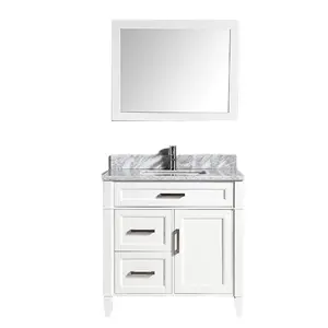 Hmt gỗ rắn 48in tối màu trắng duy nhất bồn rửa thiết kế tủ phòng tắm Vanity