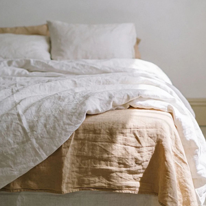 Parure de lit PMZW personnalisable 300 fils/cm² moderne avec housse de <span class=keywords><strong>couette</strong></span> à boutons, couleur unie, drap en lin lavé à la française, écologique 100 % lin - Product Image 2