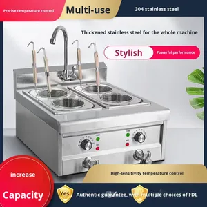 Cuisinière à nouilles commerciale de table, de type armoire, à gaz et électrique, avec fonction multi-trous et machine à fondue épicée - Product Image 5