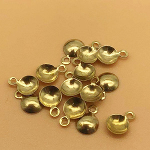 Supports de boucles d'oreilles demi-lune en cuivre pour la fabrication de bijoux, 20 mm, ton or, accessoires DIY - Product Image 1