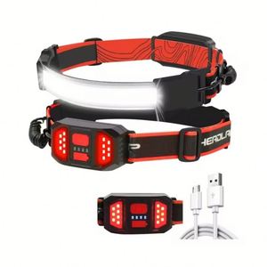 Wosen Không Thấm Nước An Toàn Ánh Sáng Màu Đỏ 3 Chế Độ USB Có Thể Sạc Lại Cơ Thể Có Thể Điều Chỉnh Đèn Pha Người Lớn Trẻ Em Cắm Trại Đèn Pin LED Đèn Pha - Product Image 2