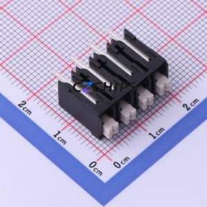 JL212V-50004B01 Spring Terminal Block Through hole Component (THT),P=5mm Connector 1x4P 5mm Black Through Hole - Product Image 1