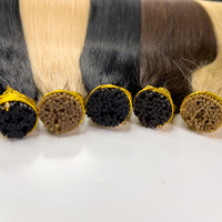 Extensions de cheveux humains vierges européens 100 % naturels, prêtes à être expédiées, double épaisseur, cuticules intactes, extensions de cheveux humains à pointe en I