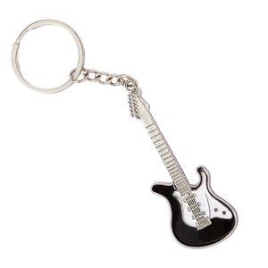 Nueva moda guitarra llavero Metal llavero lindo Musical coche llavero Color plata colgante personalizado metal llavero - Product Image 1