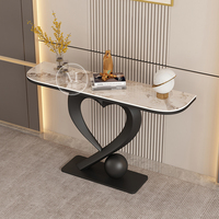 Lampe de table de console de dalle de roche minimaliste moderne de style italien armoire d'entrée de luxe avec étui à bande de porte pour le salon