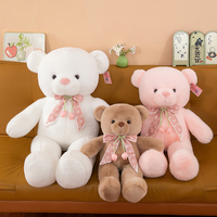 Boneka Beruang Teddy Lembut Romantis dengan Bordir Hati, Mainan Boneka Isi Dakron untuk Lamaran Pernikahan, Hadiah Hari Ibu