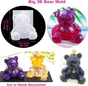 EuTengHao 132 pz Kit <span class=keywords><strong>Fai</strong></span>-<span class=keywords><strong>da</strong></span>-<span class=keywords><strong>te</strong></span> Ecologico per Creazioni Natalizie, Stampi in Silicone a Forma di Animali e Motivi Scenici, Inclusi Orso 4D e Zampa di Gatto - Product Image 5