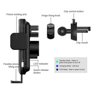 Supercondensateur de voiture sans fil de charge capteur tactile sans fil chargeur de voiture automatique de voiture sans fil chargeur QI KC CE