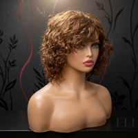 Perruques Courtes Afro Kinky 100% Cheveux Humains Péruviens Noirs Naturels, Perruque Tendance en Stock, Cheveux Péruviens Pré-coupés avec Dentelle