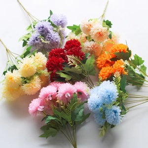 Fiori di palla di crisantemo artificiale di seta ortensia da sposa <span class=keywords><strong>Bouquet</strong></span> da sposa per la decorazione della casa del caffè dell'ufficio del partito del giardino di casa - Product Image 2