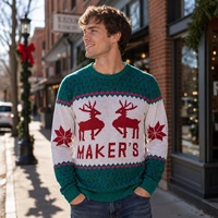 Pull tricoté chaud d'hiver pour hommes et femmes, anti-rides, respirant, décorations de Noël