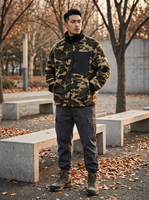 Veste Sherpa personnalisée DiZNEW pour hommes, de haute qualité, épaisse et chaude, en polaire, style streetwear, fermeture éclair, camouflage