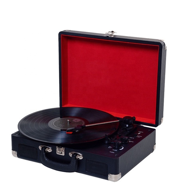 Portable Bluetooth Music Player Retro Speakers 3 Speeds LP Vinyl Record Player Gramophone Tocadiscos De Vinilo