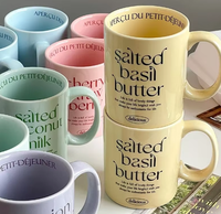 Lettres créatives Tasses en céramique pour petit déjeuner Lait Yaourt Céréales Café-Esthétique Maison Cuisine Ins Tasses décoratives