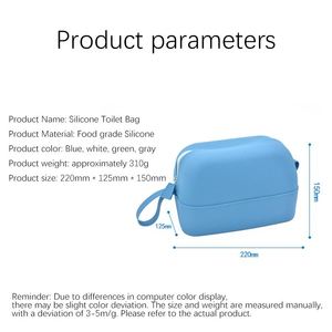 Sac de rangement cosmétique en silicone imperméable grande capacité, sac de voyage personnalisé avec logo pour femmes, vente en gros - Product Image 6