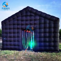 Tente gonflable en forme de cube de glace noire de haute qualité, taille personnalisable, pour cinéma mobile, tente gonflable étanche à l'air