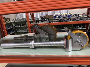 移動式アルミ足場塔用PUキャスター、ロングステム亜鉛メッキ、ブレーキ付き - Product Image 3