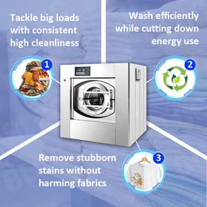 Équipement <span class=keywords><strong>de</strong></span> lavage <span class=keywords><strong>de</strong></span> linge 100 kg, Lave-linge commercial 50 kg, Laveuse professionnelle automatique, <span class=keywords><strong>Prix</strong></span> pour les entreprises, les hôtels, les hôpitaux - Product Image 4