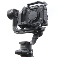 Cage de caméra Fuji XT5 avec plaque de dégagement rapide avec trous filetés de 1/4 "3/8"