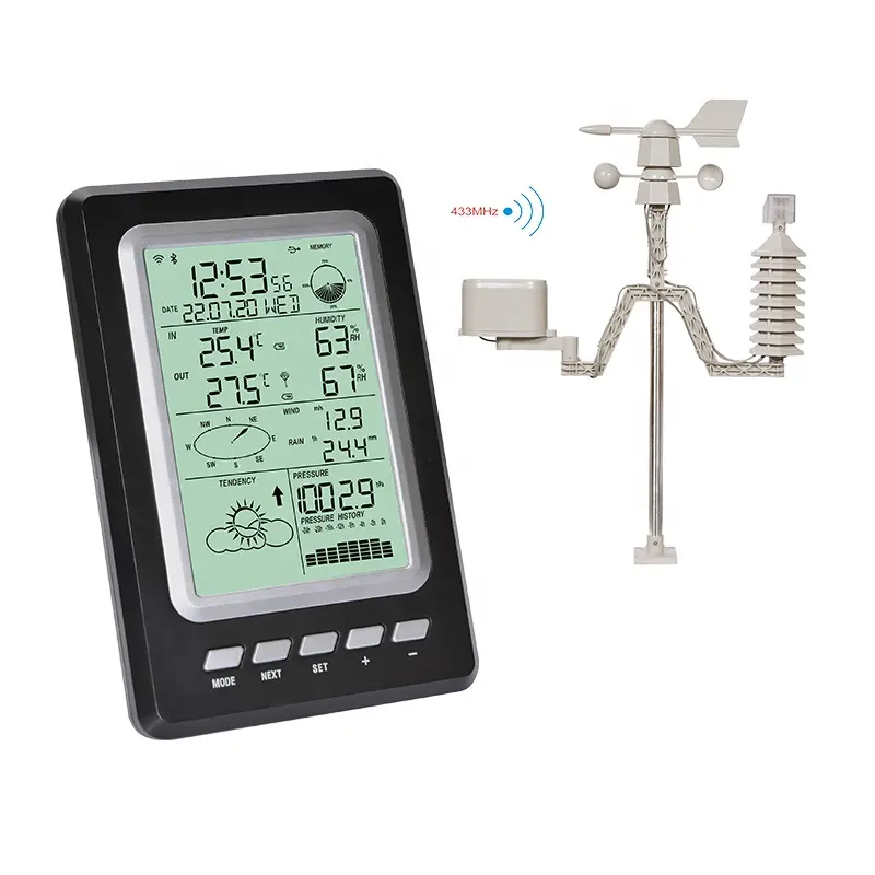 Wireless Wind Direction and Wind Speed Record Rainfall Temperature and Humidity Weather Station WIFI with Outdoor Sensor