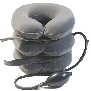 Inflatable <b>Neck</b> <b>Pillow</b> Cervical Traction Device Gray Manual <b>Neck</b> Support Home Use - Product Image 1