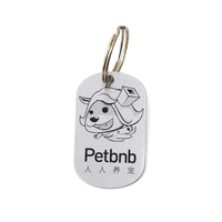 Médaille de chien imprimée en métal d'étiquette d'identification d'étiquette de nom de chien d'acier inoxydable blanc