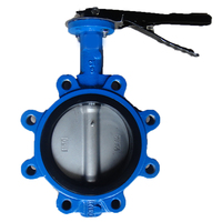 Dn150 Tangan Tuas Dioperasikan Lug Type Butterfly Valve untuk Semen DI /CI Tubuh