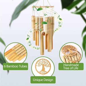 Carillons éoliens en bambou naturel artisanat arbre de vie méditation décoration de jardin extérieur vent filateurs cloche cadeau de noël - Product Image 2
