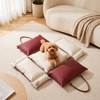 Siège rehausseur pour animaux de compagnie, canapé pour chien en cuir PU imperméable avec poignée, lit portable multifonction pour animaux de compagnie