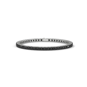 Black Tennis <b>Bracelet</b> in Sterling Silver with Minimalist Design Subtle Luxury Elegant Refined Fine Jewelry Statement Piece - Product Image 1