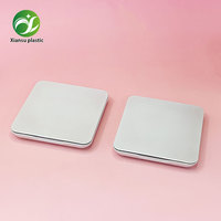 Boîtes d'emballage cosmétiques en gros, écologiques, portables, carrées, en plastique, pour poudre compacte et blush, avec miroir